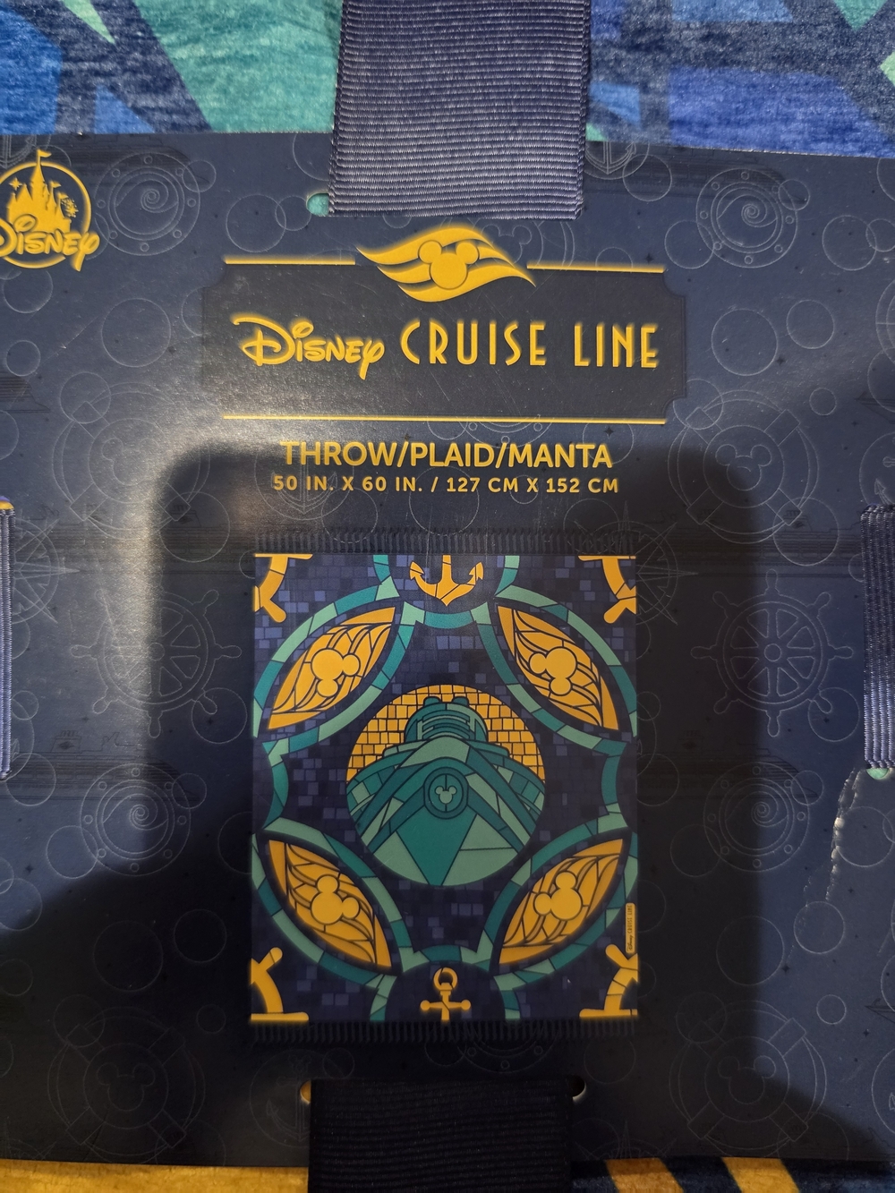 Disney Cruise Line Throw Manta- Teal & Yellow